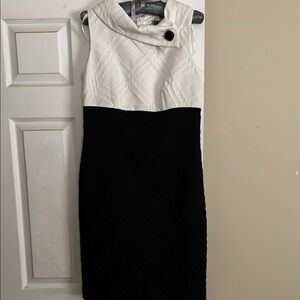 Chic Black and White Midi Dress